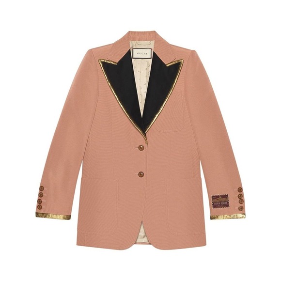 NWT Gucci Cotton Viscose Faille Jacket With Label In Pink Size 40 - Picture 2 of 15